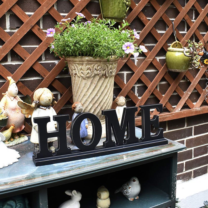 YK Decor Wood Home Letter Sign Free Standing Cutout Home Word Decorative Home Table Sign for Home Decor - Image 3
